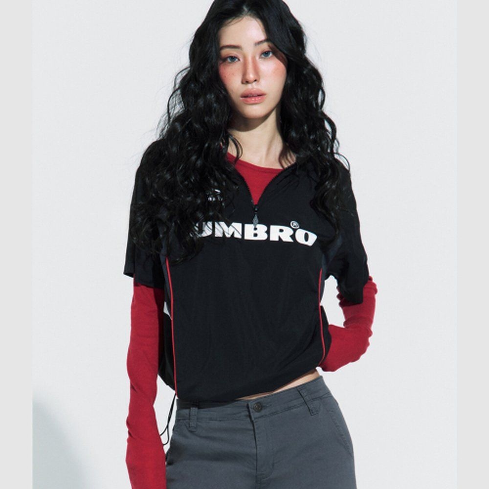 엄브로 HBL 풋볼 반팔 스탠넥 아노락 블랙 UR224CWT51 6371238