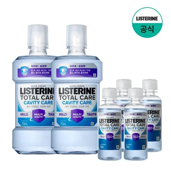 [토케플250ml증정] 리스테린 토탈케어 2종 750ml +100ml +100ml 기획팩 (2PACK)