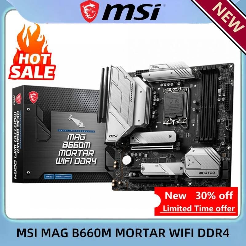 UnKnown [해외] 마더보드 메인보드 MSI MAG B660M MORTAR WIFI DDR4 MATX PC LGA 1700 인텔 B660 마더 보드 게이밍