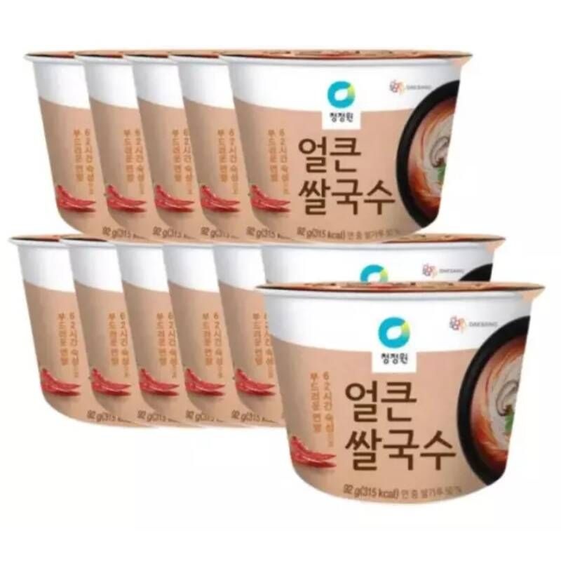 청정원 얼큰 컵쌀국수 즉석쌀국수 식사대용 92g 12입