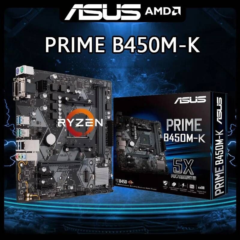 UnKnown [해외] 마더보드 메인보드 Ryzen 5 5600G 용 B450M 마더 보드 AM4 Asus PRIME B450M-K DDR4 128GB AMD B450 USB3.1M.2 마이크로 ATX