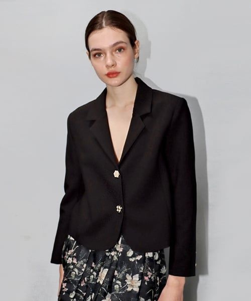 데미지니모닉 데미지니모닉 진주 투버튼 블랙 크롭 자켓 _ Pearl Two Button Black Crop JK 5396839319