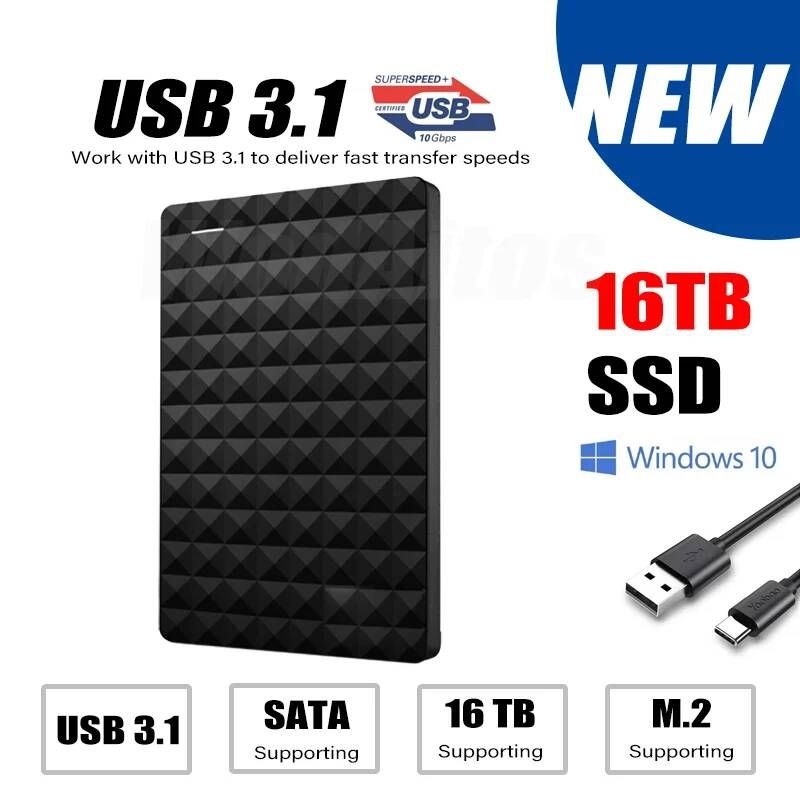 [해외] 노트북 SSD 에스에스디 M.2 2TB 1TB 하드 USB 3.1 TYPE-C 저장 장치 모바일 휴대용 솔리드 스테이트 드라이브 데스크탑 원