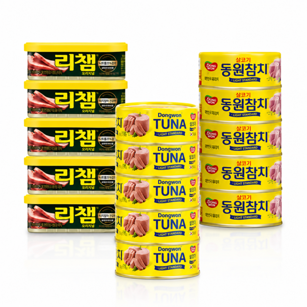 동원 라이트스탠다드참치 85g x 10캔+리챔 120g x 5캔(가로형)