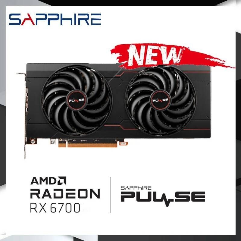 UnKnown [해외] 사파이어 AMD Radeon RX 6700 게임용 OC 그래픽 카드 10GB RDNA 2 검정색 GDDR6 RX6700 7nm 16 Gbps 160 비트 ATX