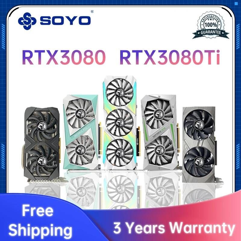 UnKnown [해외] SOYO-신제품 RTX3060Ti 3070Ti 3080 2060S 2070S 1660S NVIDIA 8G/12G 게임용 GPU GDDR6 데스크탑 그래픽 카드 지원 Gpus