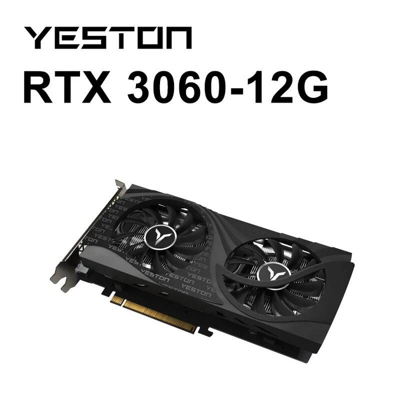 [해외] YESTON- RTX 3060 그래픽 카드 12G 12GB GDDR6 GeForce 비디오 GPU NVIDIA 8NM 192bit 8 핀 게임용