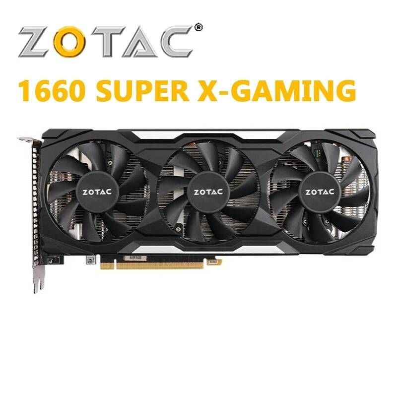 [해외] ZOTAC GeForce GTX 1660 슈퍼 X-GAMING 그래픽 카드 NVIDIA GTX1660S 6GB 12nm S 비디오 게임 사용