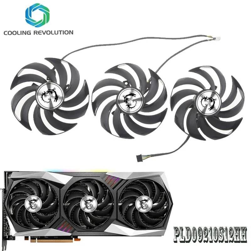 UnKnown [해외] 그래픽 카드 팬 PLD09210S12HH DC12V 0.40A 4 핀 MSI GeForce RTX 3060 Ti 3070 3080 3090 GAMING X TRIO