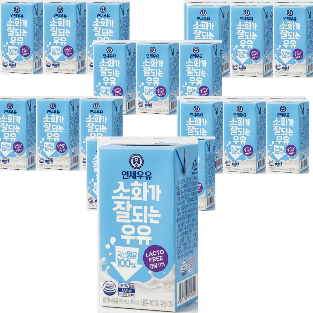 연세우유 소화가잘되는멸균우유190ml x 48