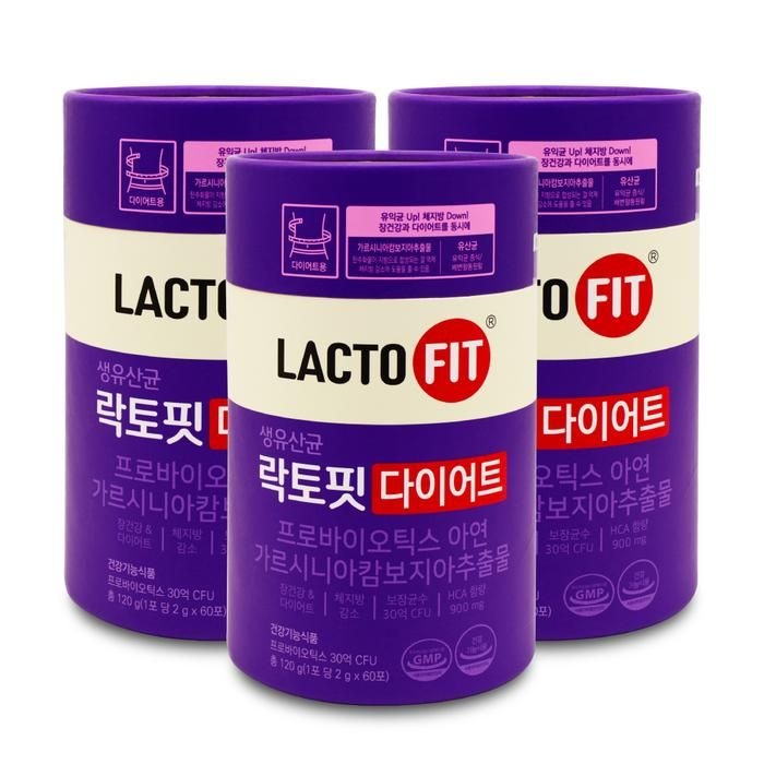 종근당건강 락토핏 생유산균 락토핏 다이어트 2g x 60포 X 3통