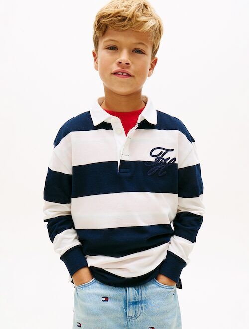 TOMMY HILFIGER 타미힐피거 키즈 스크립트 그래픽 럭비 티셔츠 T42G1KKT510BT1C1G GQ0Z26022178429