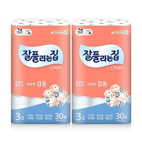 잘풀리는집 [잘풀리는집]따뜻한감동 화장지 25M x 30롤 x 2팩