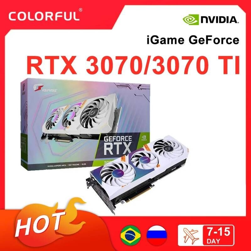 [해외] 다채로운 RTX 3070 TI 8GB LHR 게임 NVIDIA GDDR6X 그래픽 카드 256bit PCI Express 4.0 16X 비디오