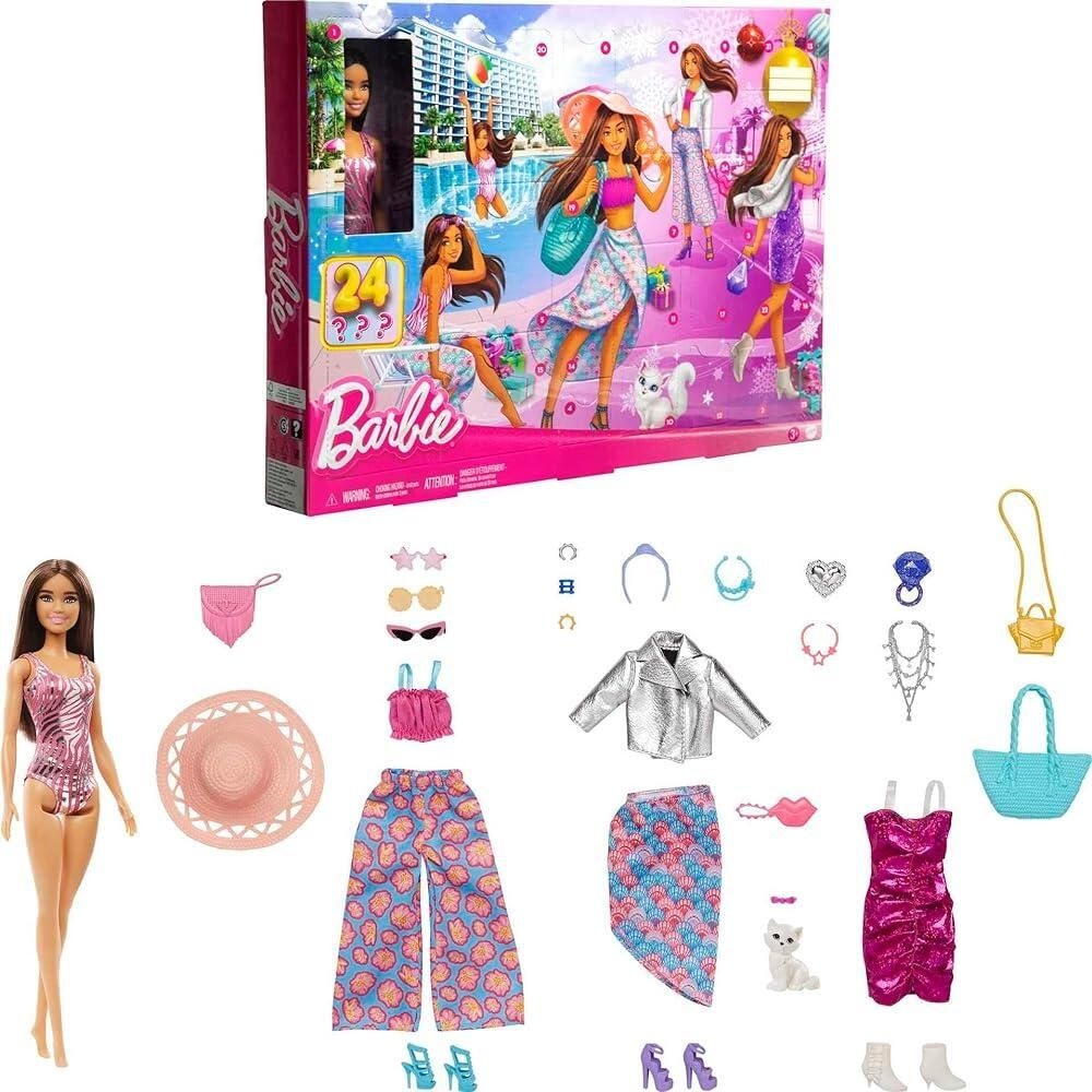 바비 [해외] Barbie 인형 패션 재림절 달력 수영복 드레스 모자 애완 동물 새끼 고양이와 같은 의류 액서리 서프라이즈 24개 [호