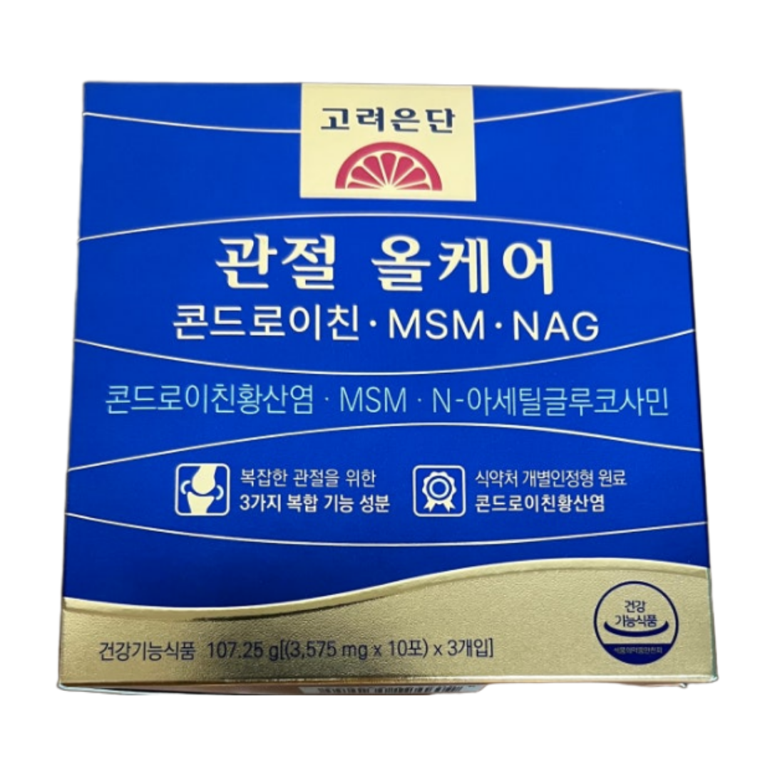 고려은단 헬스케어 고려은단 관절 올케어 콘드로이친 MSM NAG 30포 3개