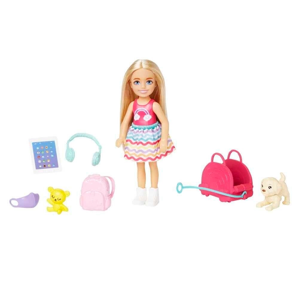 바비 [해외] Barbie Chelsea 소형 인형 액서리 6개 강아지 포함 여행 트 애완 동물 캐리어 열고 닫을 수 있는 백팩 금발 머리 [호환]