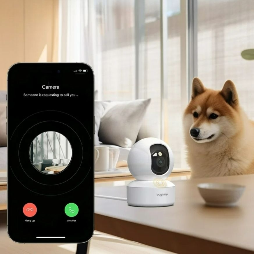 [해외] 펫캠 2K 반려동물 카메라 WIFI 360도 회전 양방향 오디오 야간투시 스마트폰 앱연동