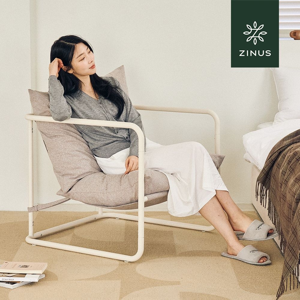 [롯데백화점] 지누스 켄트 1인 소파 (크림/오트밀베이지)