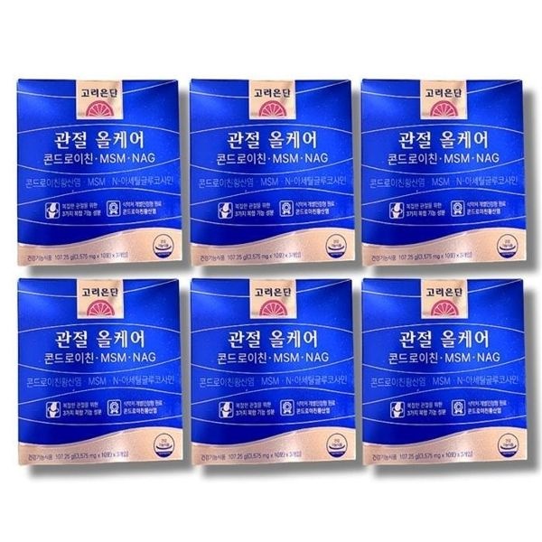 고려은단 관절 올케어 콘드로이친 MSM NAG 30포 6박스