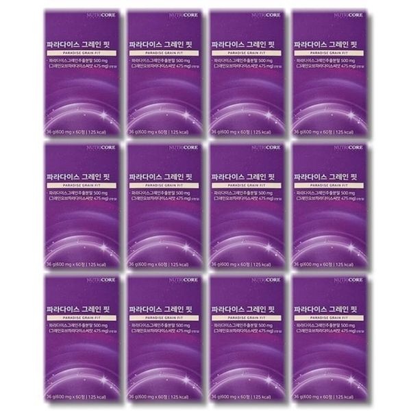 뉴트리코어 파라다이스 그레인 핏 600mg x 60정 12박스