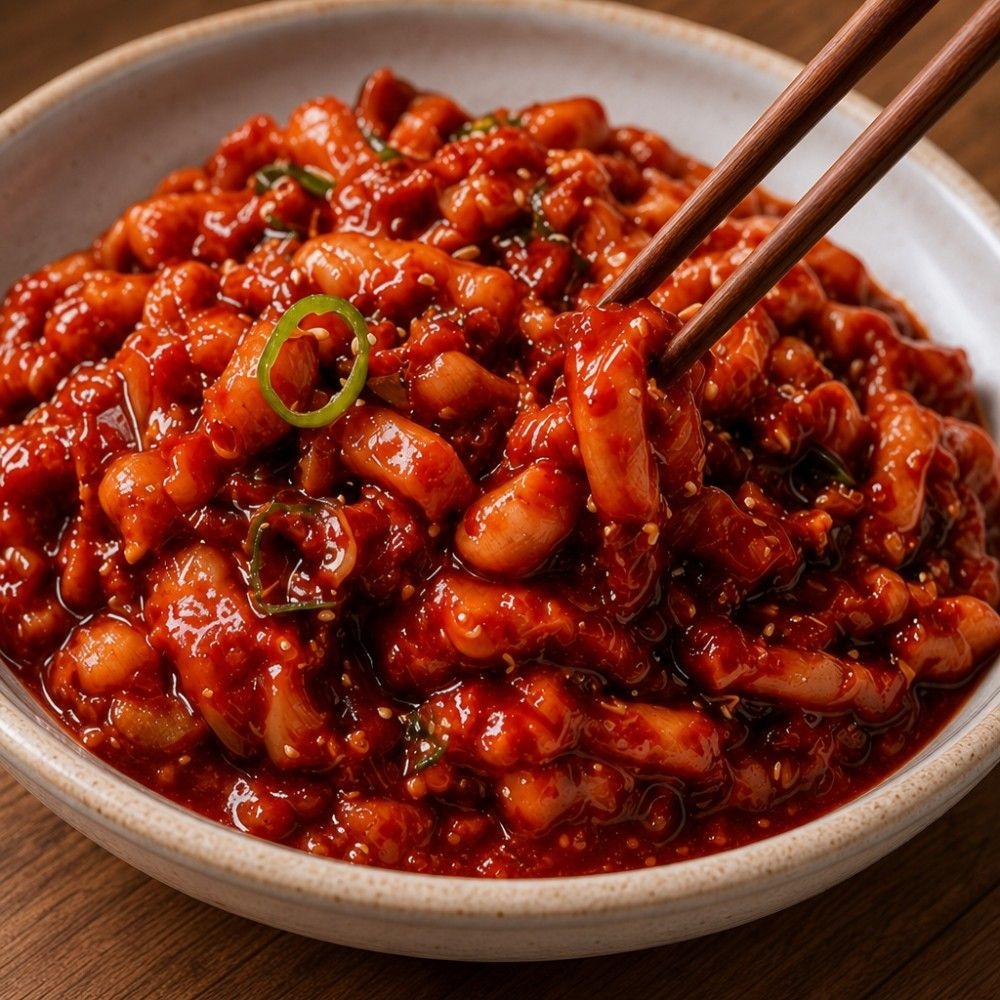 [APP전용]탱글탱글 쫄깃한 식감, 매콤 양념 낙지젓갈 250g/500g