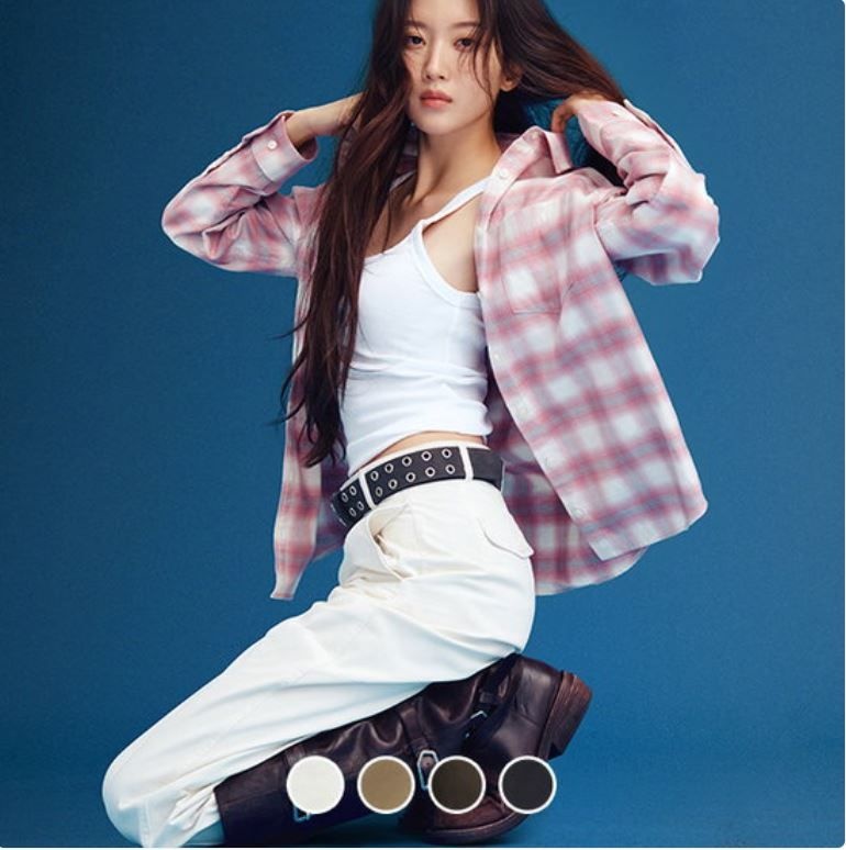 여성 간절기 배럴핏 코튼 치노 팬츠 커브드 면바지 416909