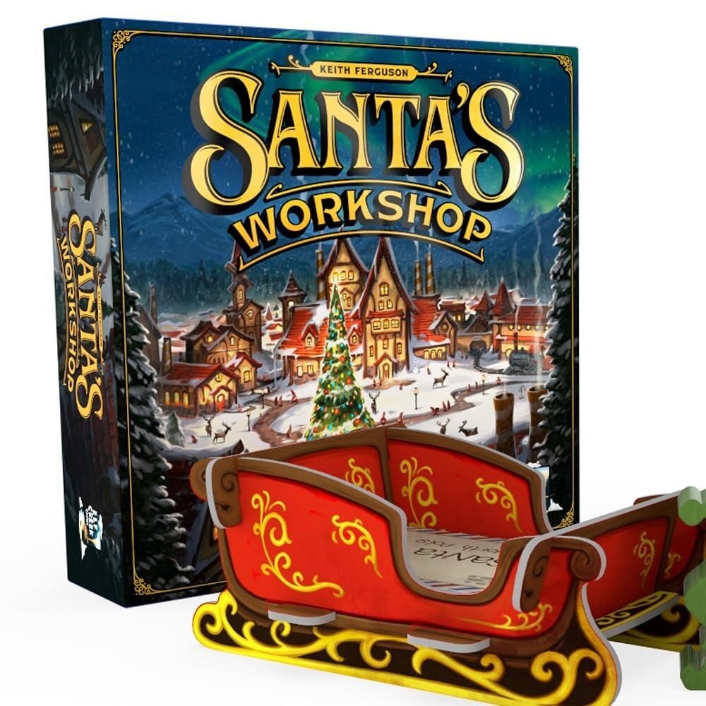 Elf Creek Games [해외] Santa's Workshop 스탠다드 에디션 2판 - 성인 가족 Elf Creek Games 크리스마스 테마 보드 게임 재미있는 휴일 전략 2-5명의