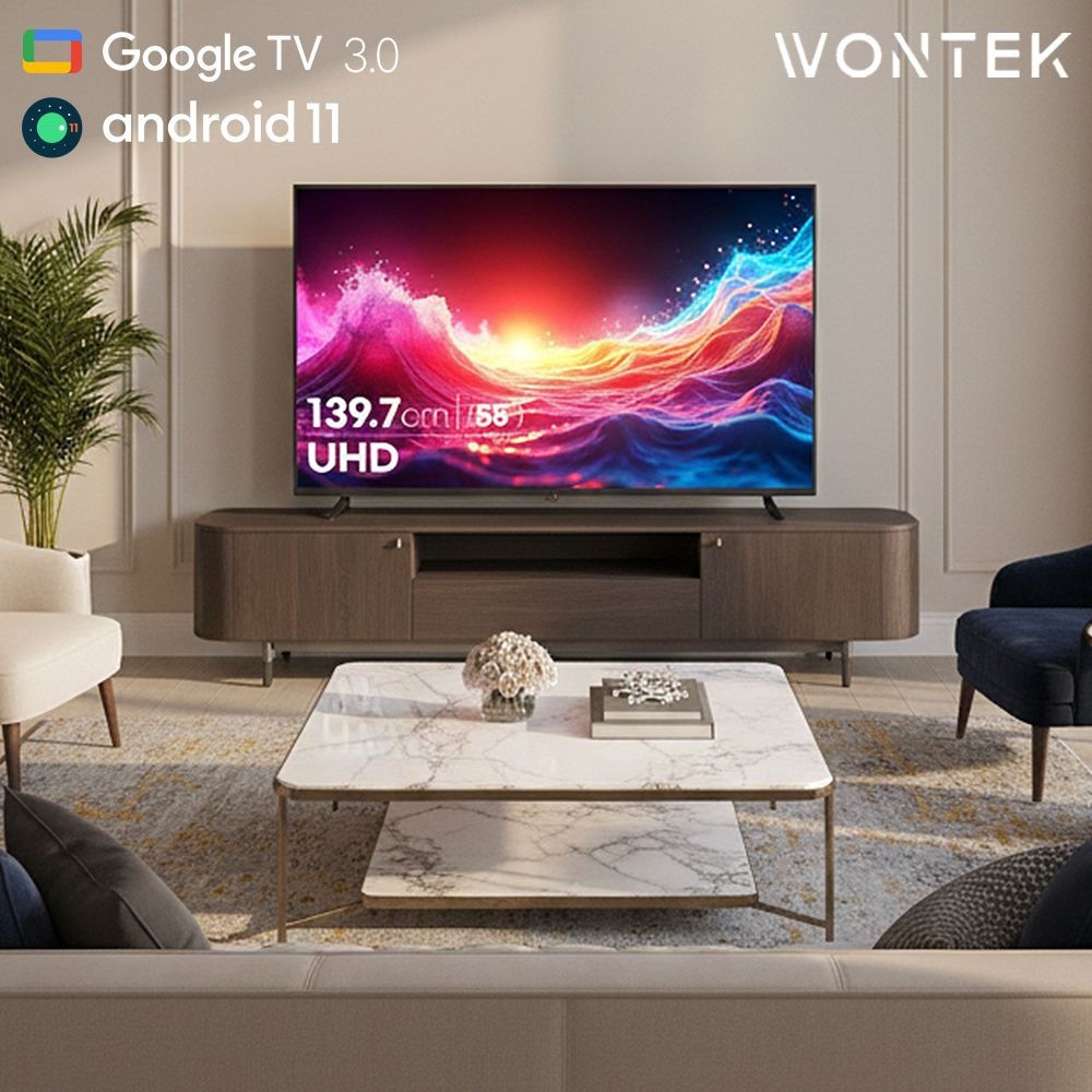 원테크 Wonteck 163cm 65인치 대화면 4K 안드로이드 스마트 TV (넷플릭스/유튜브/미러링)