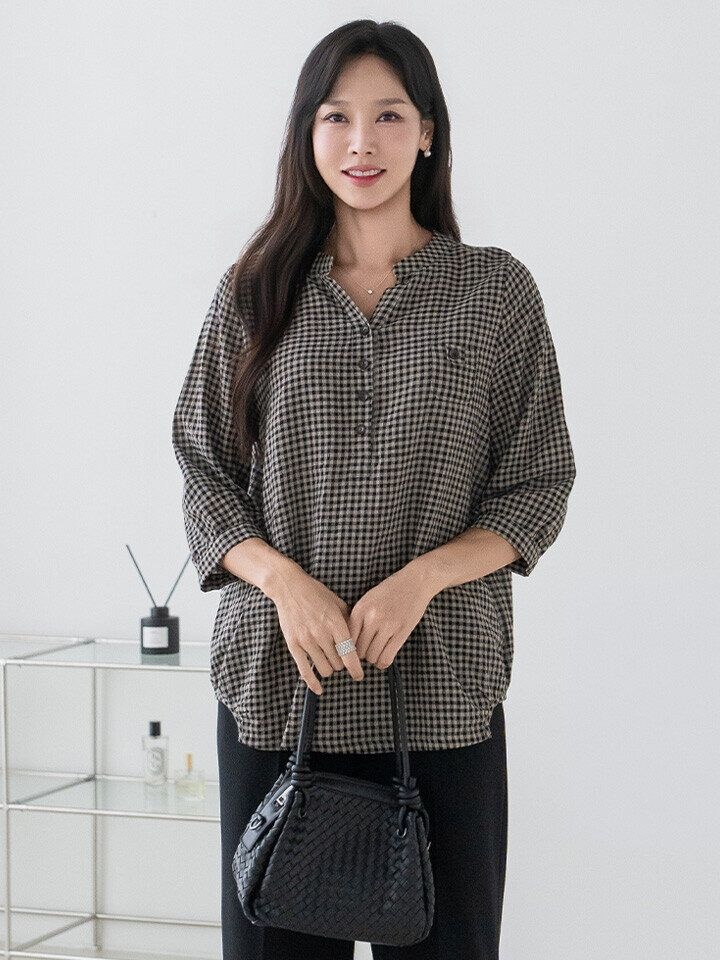 마담4060 [패션플러스][마담4060]엄마옷 마담4060 플랫체크 중년여성 데일리 셔츠 -RBL2608055-