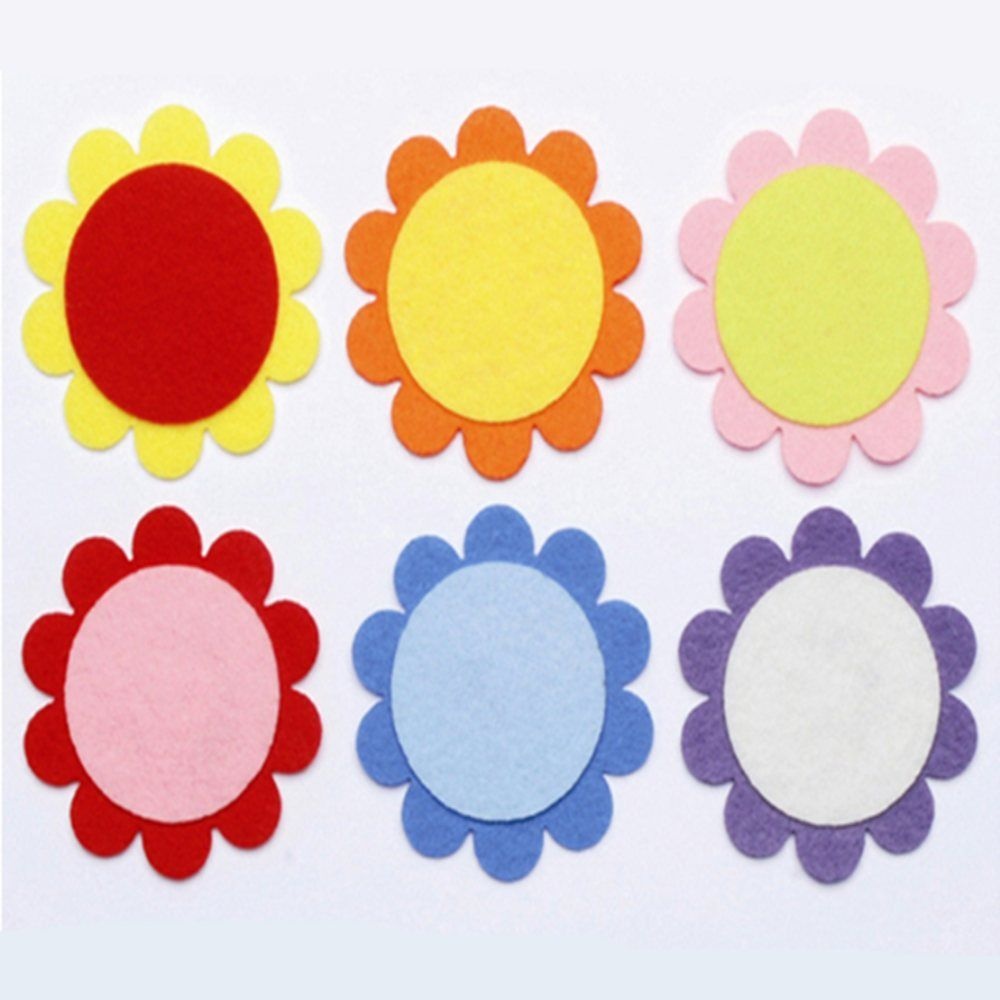 와이옐로 펠트꽃 공예부자재 꾸미기재료 과꽃 대 18PCS 60MM