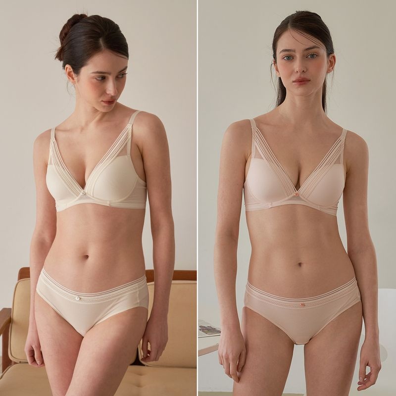 원더브라 딥브이 브라팬티 2세트 27U591 57Y201