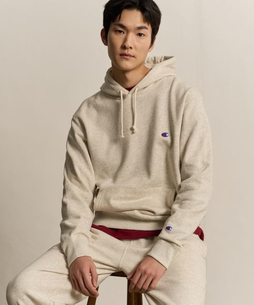챔피온 CHAMPION C로고 후드 티셔츠 Cream