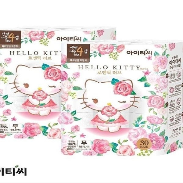 헬로키티 화장지 핑크리본 30롤+24롤 총2팩 집들이휴지(SH)