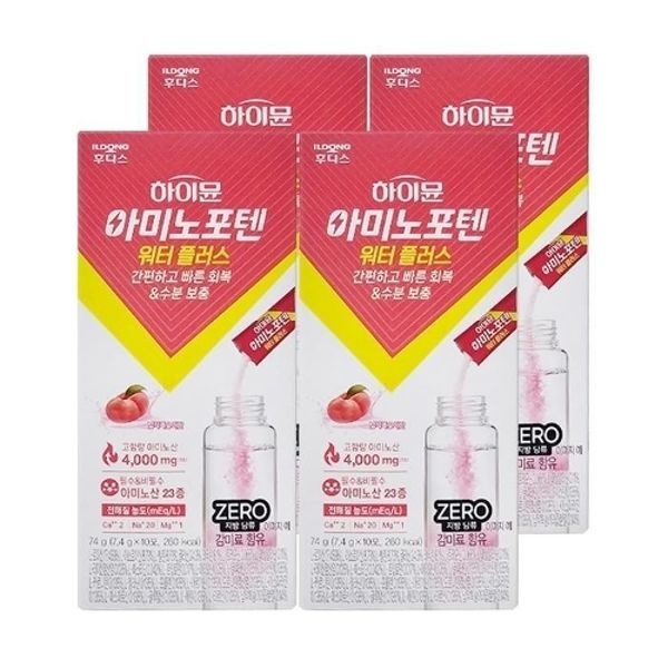 일동후디스 하이뮨 아미노포텐 워터플러스 7.4g x 10포 / 4개 ...