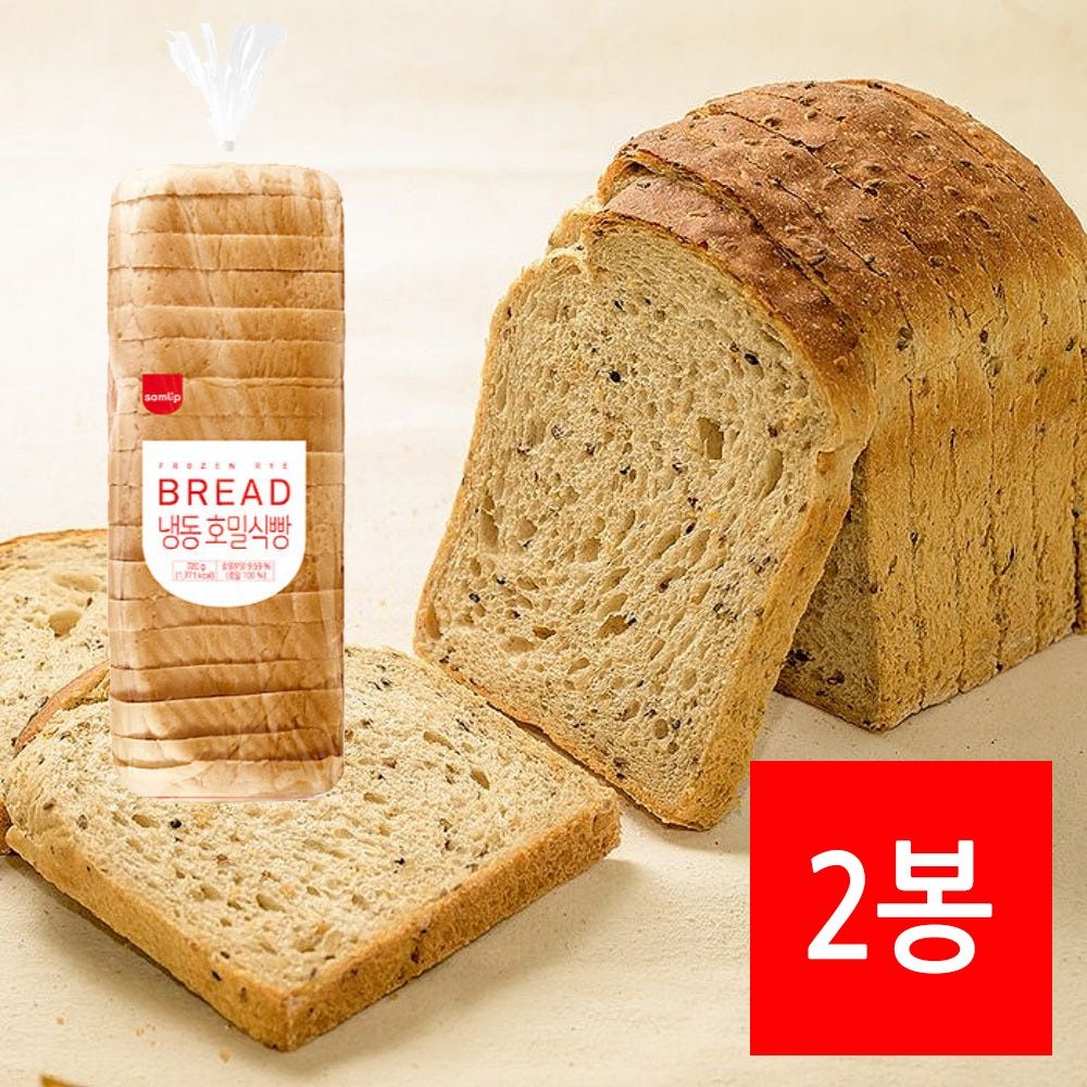 삼립 냉동 호밀 샌드위치 식빵 720g X 2봉 카페 토스트 식사대용 러스크 곡물빵