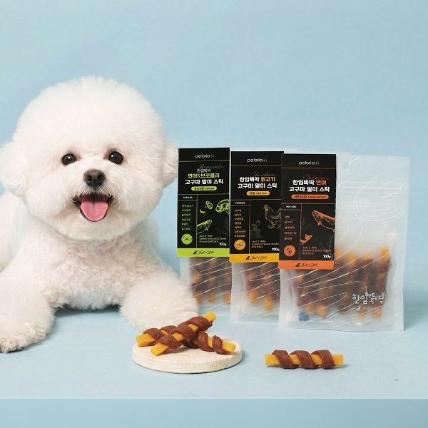 펫토리아 한입뚝딱 강아지 기능성 고구마 말이 간식 육포 100g x ...