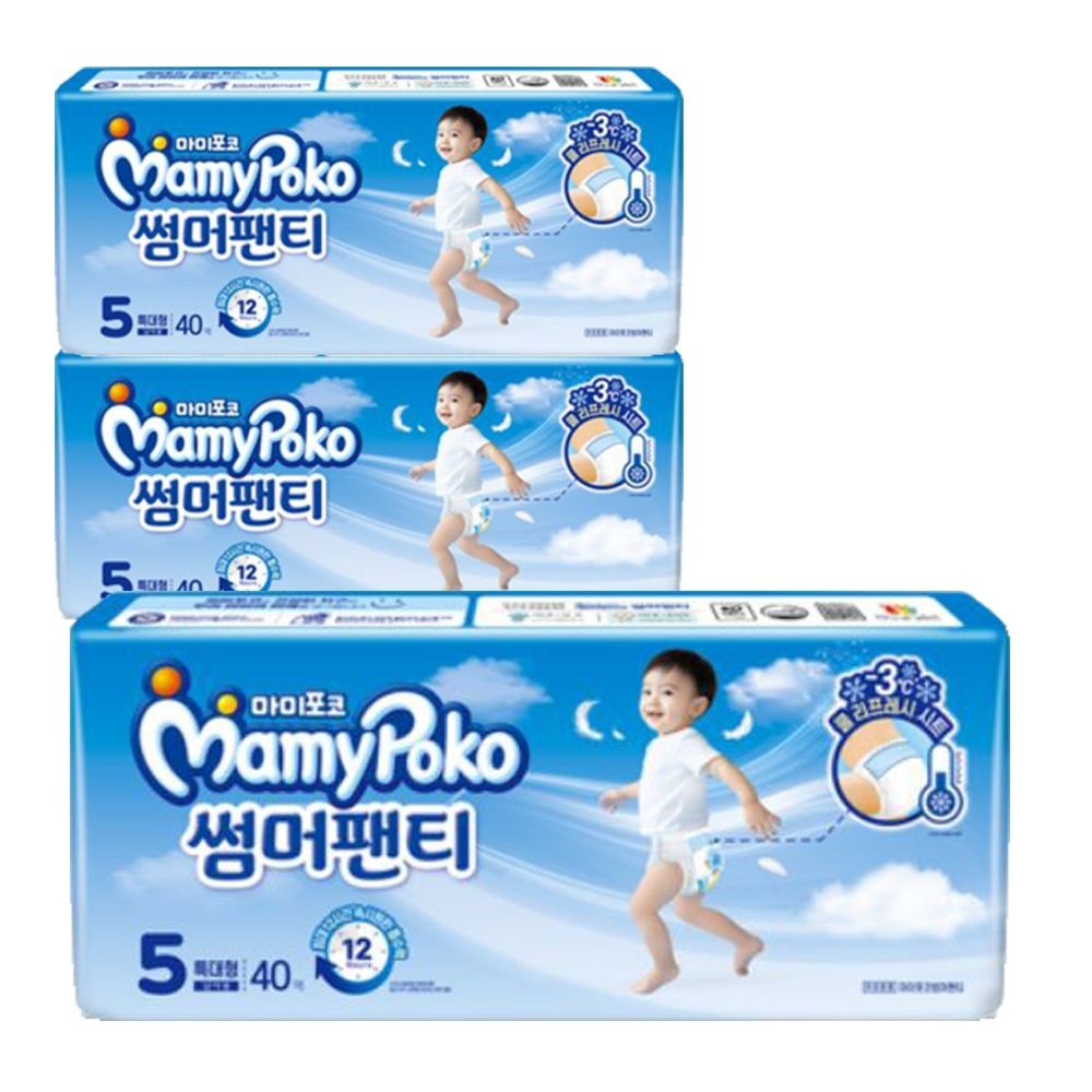 마미포코 썸머팬티기저귀 남아용 5단계 특대형 40Px3팩