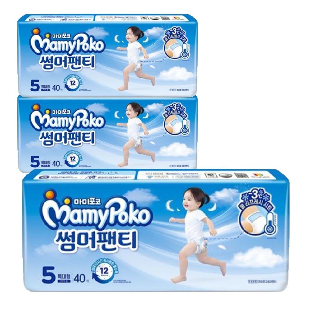 마미포코 썸머팬티기저귀 여아용 5단계 특대형 40Px3팩