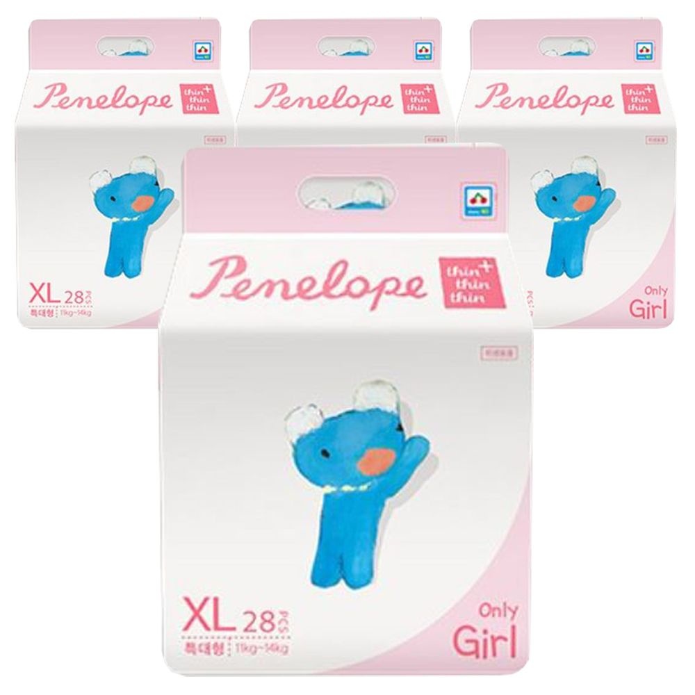 페넬로페 씬씬씬 플러스 팬티기저귀 5단계 특대형 여아용 28Px4팩