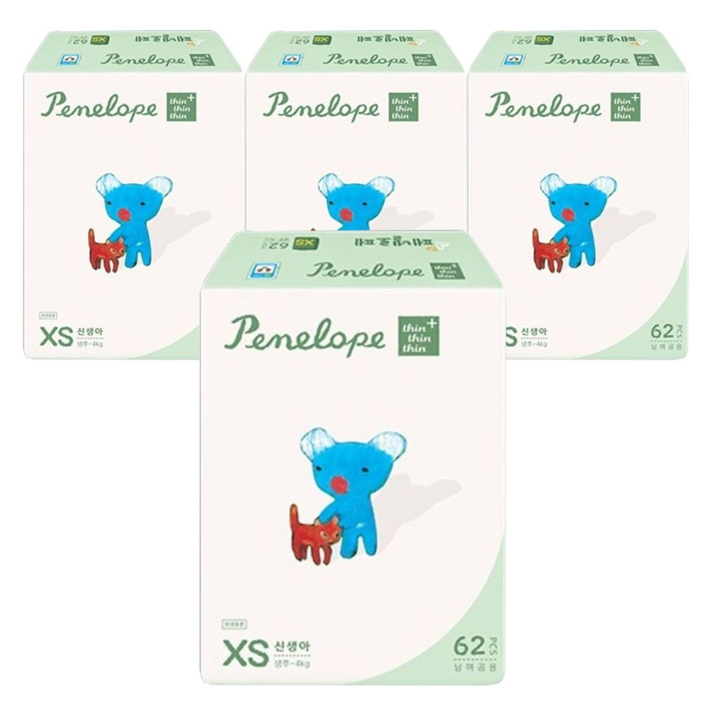 페넬로페 씬씬씬 플러스 밴드기저귀 1단계 신생아 남여공용 62Px4팩