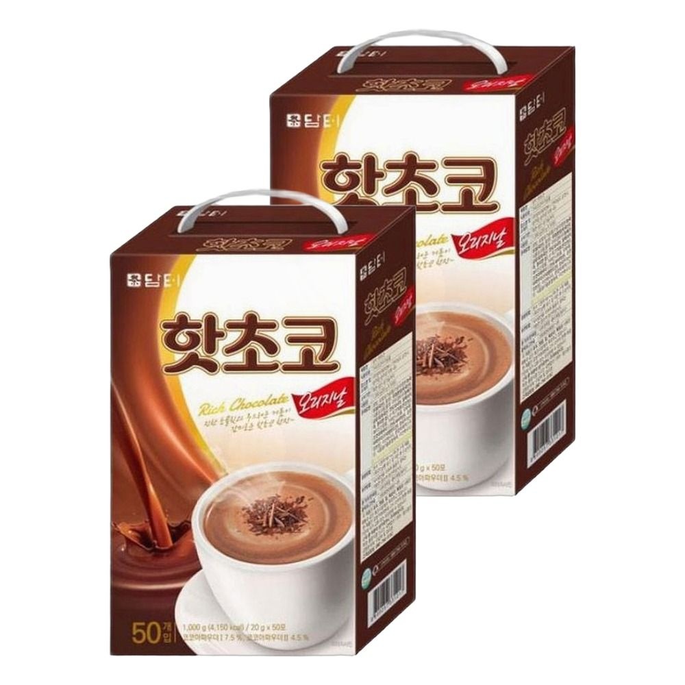 담터 카카오가루 일상음료 티타임 진한 음료 코코아 핫초코 오리지날 20gx50T 2개