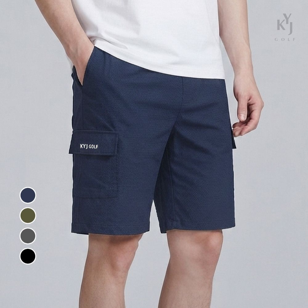 김영주골프 남성 밴딩 카고 반바지 KRMP60306 여름 시어서커 데일리 여행 작업복 홈웨어1393084