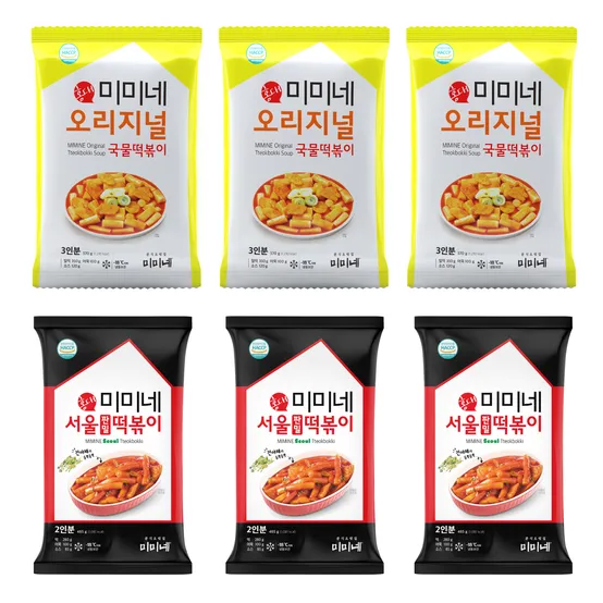 미미네 오리지널 국물떡볶이 3봉+서울 판밀떡볶이 3봉 (총 15인분)