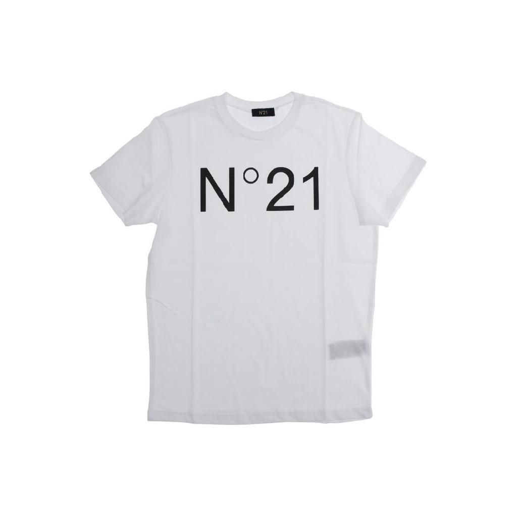 N°21 KIDS [해외] N°21 KIDS 화이트 크루넥 코튼 티셔츠 N21173N0153N21T96U0N100