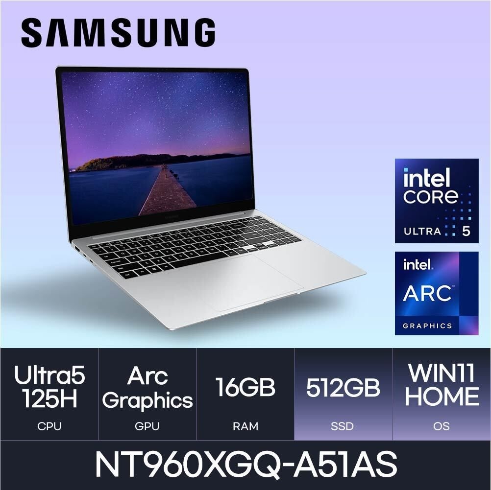 삼성전자 HMC/ 삼성 갤럭시북4 프로 NT960XGQ-A51AS / 512GB WIN11 /고해상도 학생 사무용 가벼운 AI 노트북