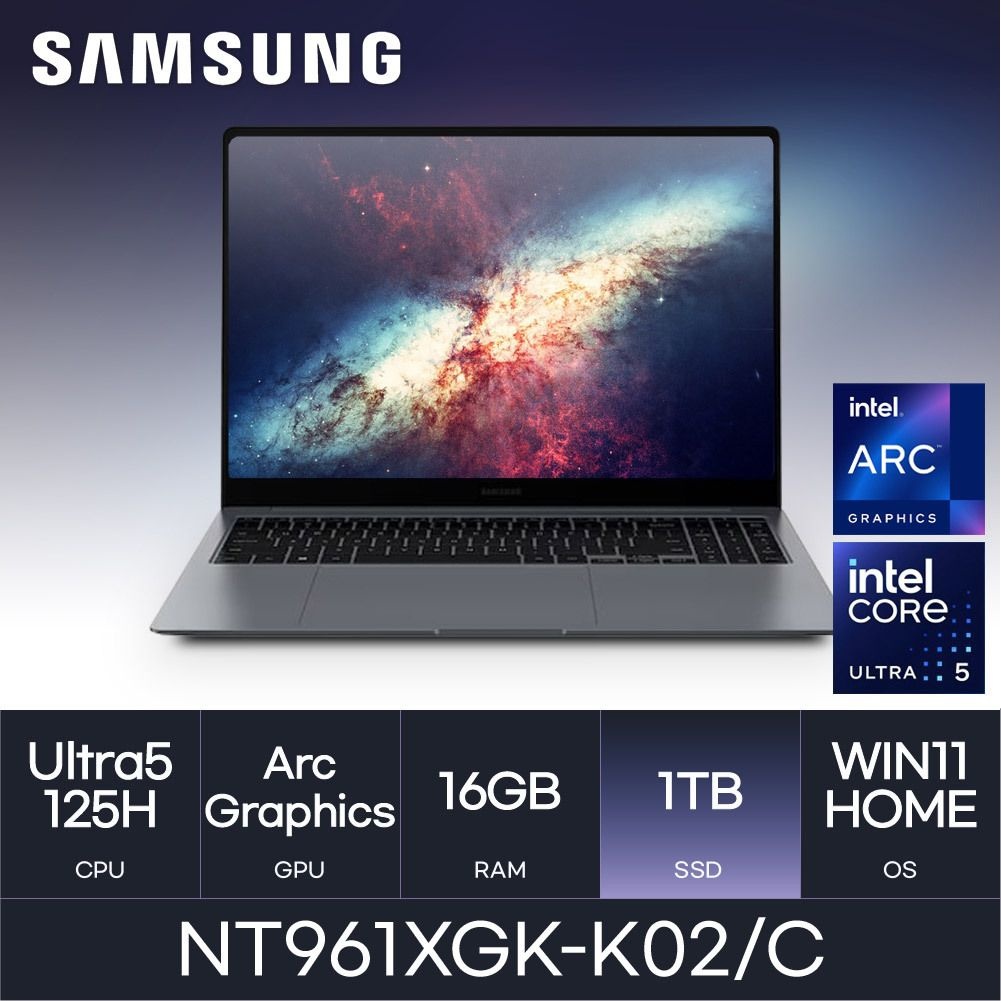 SAMSUNG 삼성전자 HMC/ 삼성 갤럭시북4 프로 NT961XGK-K02/C / 1TB / 고해상도 WQXGA+ 학생용 사무용 가성비 노트북