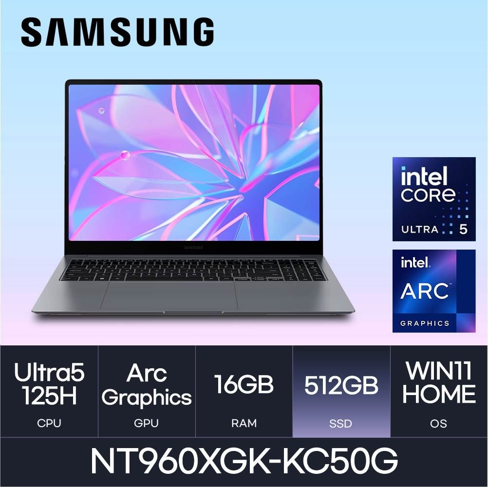 삼성전자 삼성전자 HMC/ 삼성 갤럭시북4 프로 NT960XGK-KC50G / 16GB 512GB WIN11 /고해상도 학생 사무용 가벼운 AI 노트북