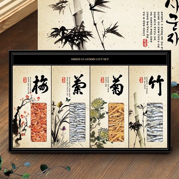 [롯데백화점]  명가멸치 사군자 실속 죽 세트(620g,조림용,국물용,황태채,건새우)
