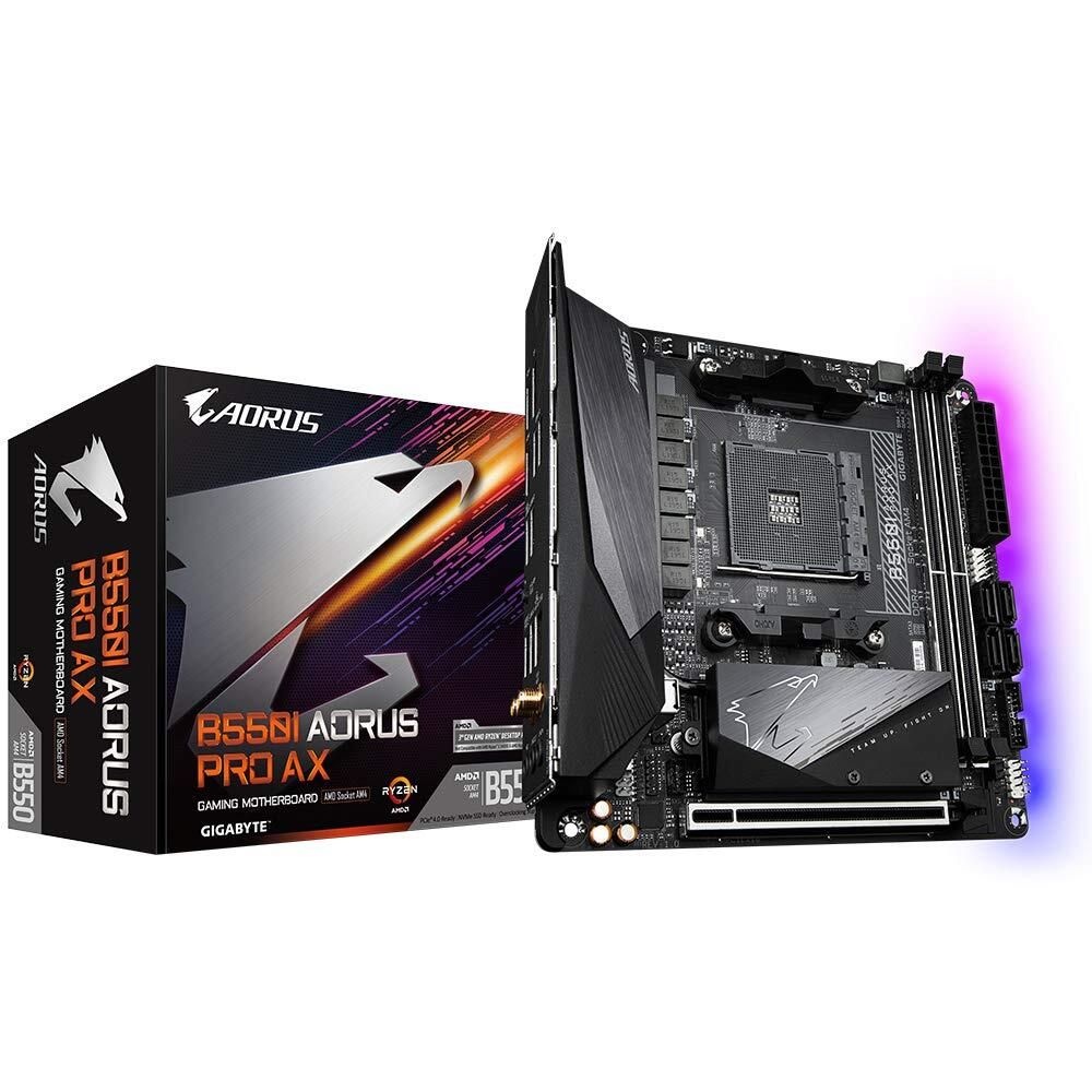 [해외] Gigabyte B550I-AORUS-PRO-AX MAB AMD B550I AM4 DDR4 5300 MHz HDMI AORUS PRO [호환]